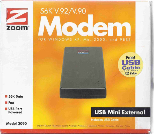 Zoom USB External Controllerless Fax Modem